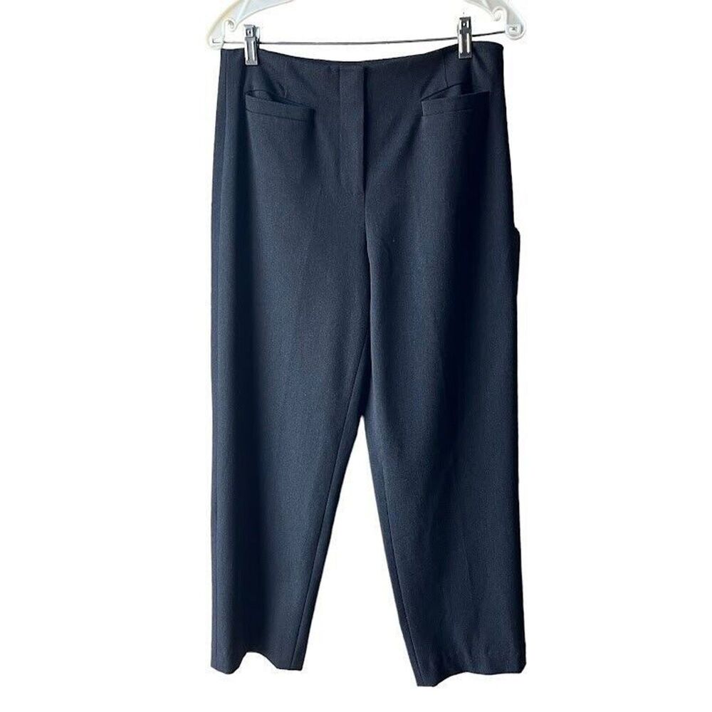 Talbots Stretch Career Pants Size 10 Petite Black Mid Rise Casual Women's